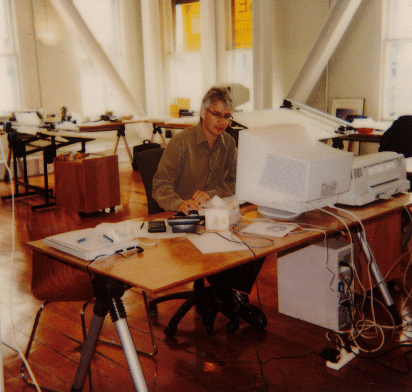 Callum McKenzie in the first McKenzie Higham office 1999